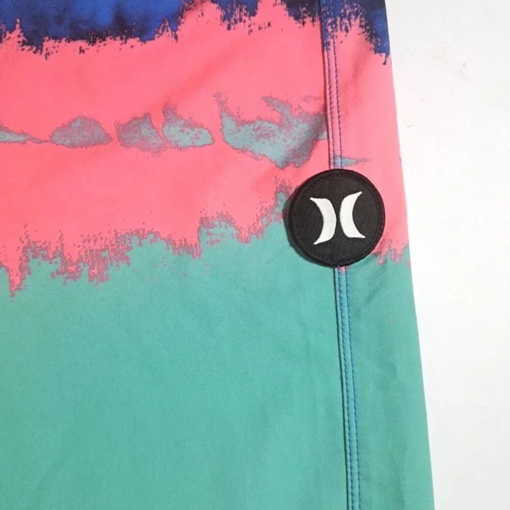 Hurley Phantom Surfing Board Shorts Swim Trunks Men Multicolor Sz 34 Unlined EUC